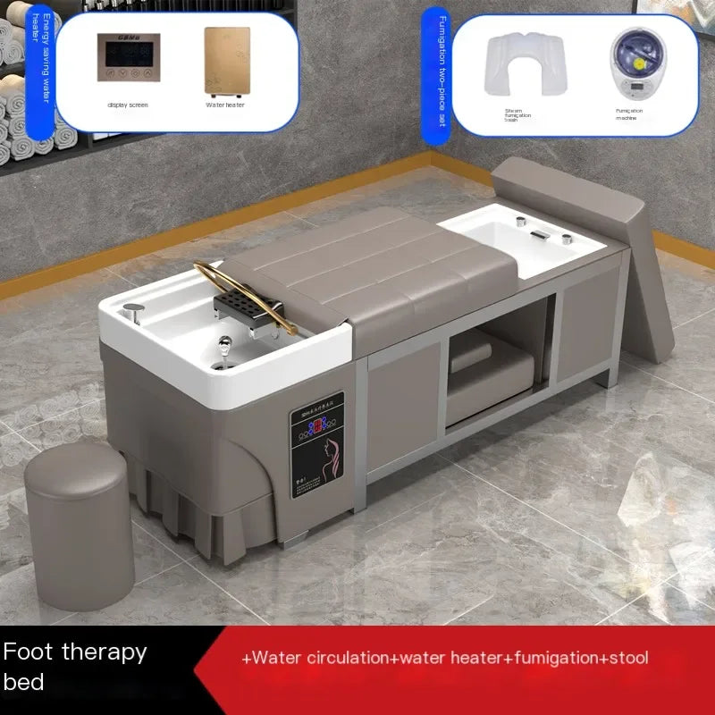 Massage Foot Basin Hair Washing Bed Lounge Comfort Fumigation Smart Shampoo Chair Salon Luxury Shampouineuse Furniture