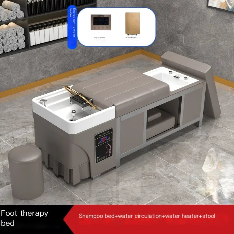 Massage Foot Basin Hair Washing Bed Lounge Comfort Fumigation Smart Shampoo Chair Salon Luxury Shampouineuse Furniture