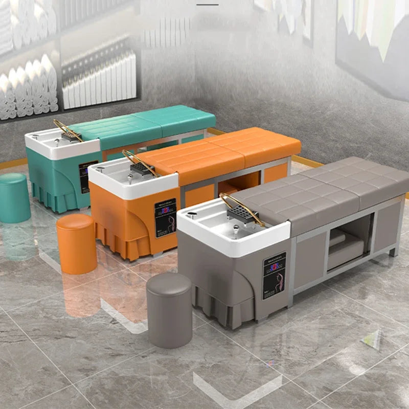 Massage Foot Basin Hair Washing Bed Lounge Comfort Fumigation Smart Shampoo Chair Salon Luxury Shampouineuse Furniture