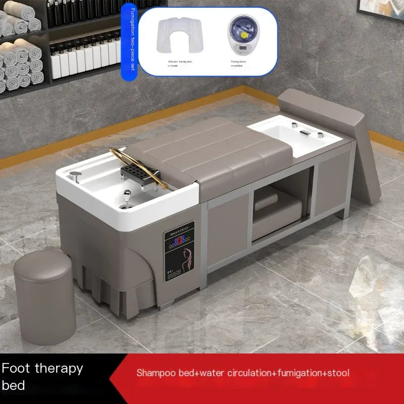 Massage Foot Basin Hair Washing Bed Lounge Comfort Fumigation Smart Shampoo Chair Salon Luxury Shampouineuse Furniture
