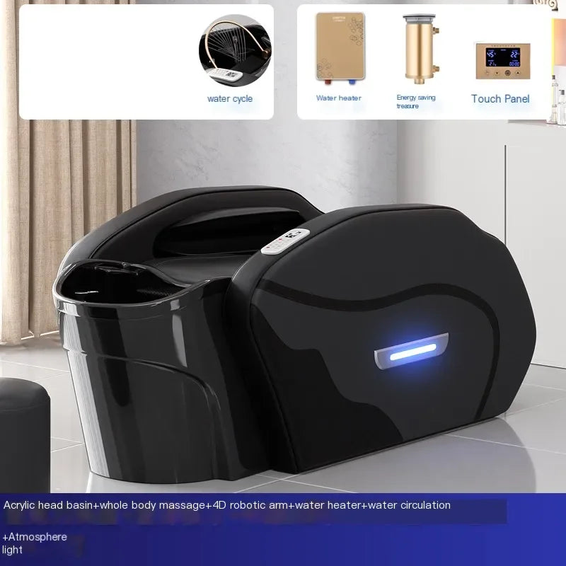 Massage Head Spa Shampoo Chair Luxury Smart Water Circulation Hair Salon Equipments Chair Shampouineuse Furniture MQ50SC