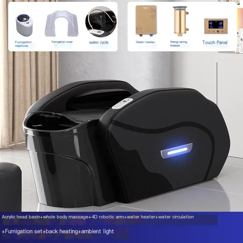 Massage Head Spa Shampoo Chair Luxury Smart Water Circulation Hair Salon Equipments Chair Shampouineuse Furniture MQ50SC
