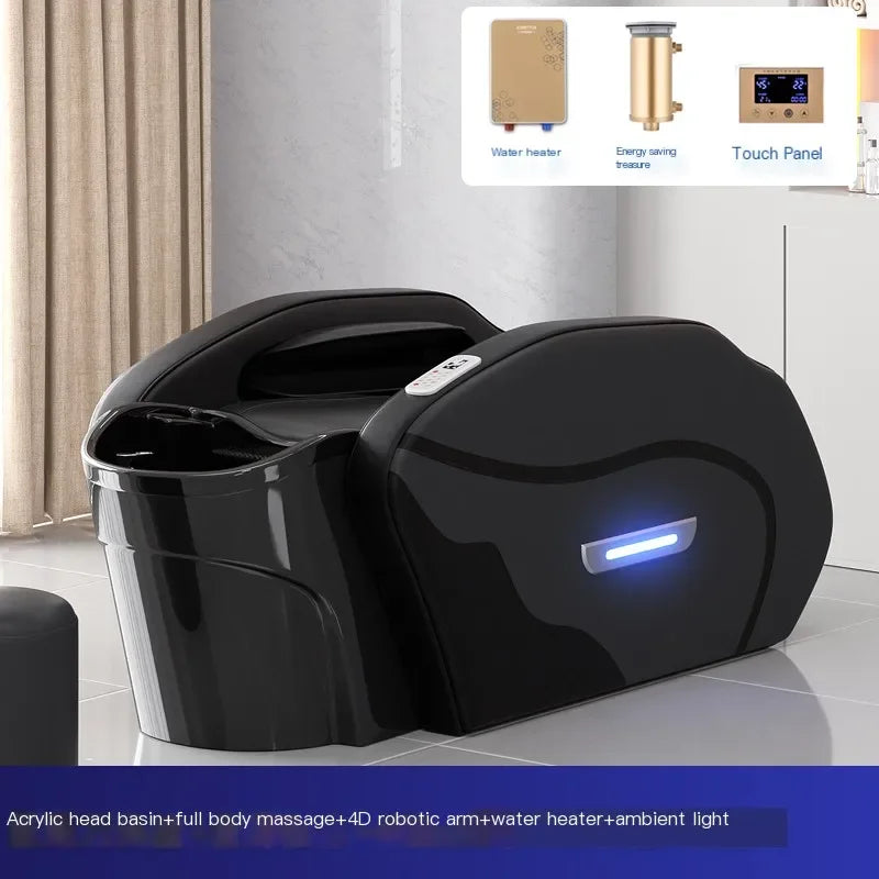 Massage Head Spa Shampoo Chair Luxury Smart Water Circulation Hair Salon Equipments Chair Shampouineuse Furniture MQ50SC