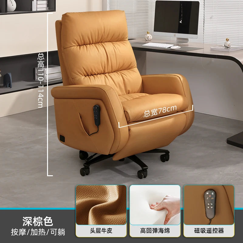 Massage Leather Reading Office Chairs Luxury Ergonomic Cushion Design Office Chairs Comfortable Silla Escritorio Gaming SY50OC