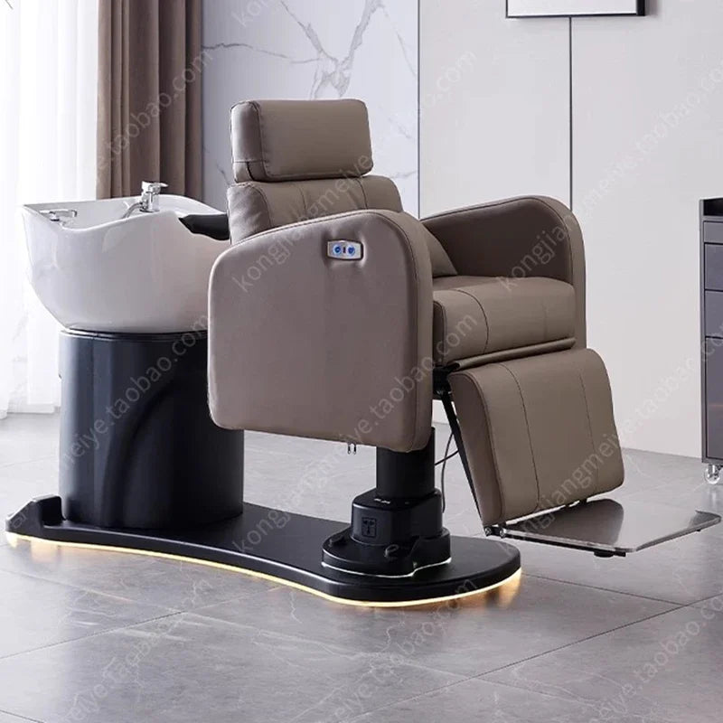 Massage Shampoo Chair Hair Salon Luxury Comfort Head Spa Ergonomics Hair Wash Chair Smart Shampouineuse Furniture MQ50SC