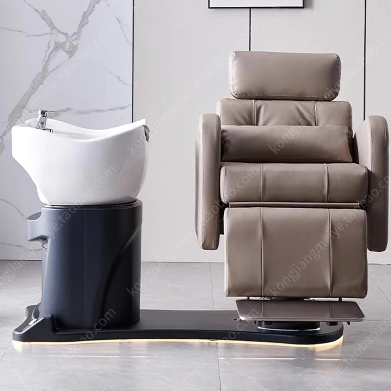 Massage Shampoo Chair Hair Salon Luxury Comfort Head Spa Ergonomics Hair Wash Chair Smart Shampouineuse Furniture MQ50SC
