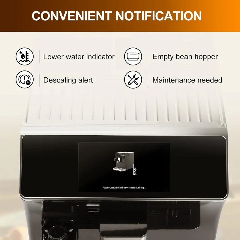 Mcilpoog WS-203 Super-automatic Espresso Coffee Machine With Smart Touch Screen For Brewing 16 Coffee Drinks