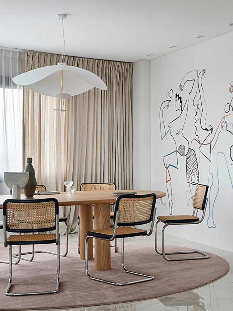 Medieval Vine Weaving Dining Chairs for Household Use: Modern Simple Solid Wood, Quiet Wind, Backrest Chair, Leisure