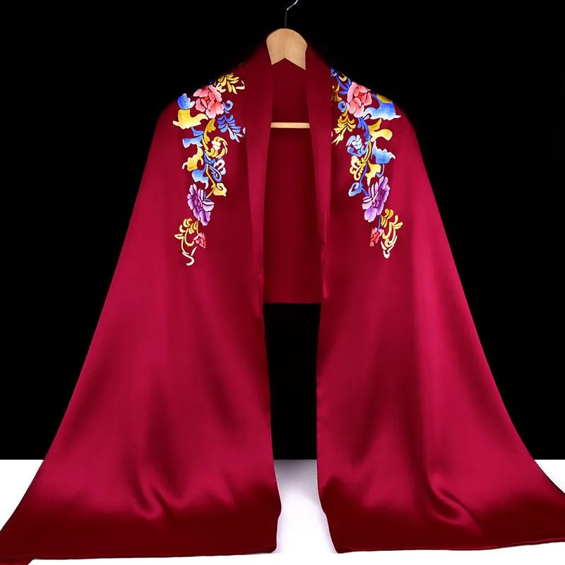 Minggu Embroidery 2023 Festival Gifts to Customers Handmade Su Embroidered Silk Shawl "Auspicious and Auspicious"