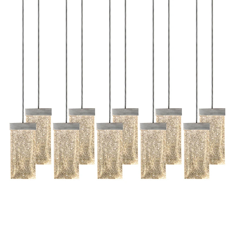 Minimalist European chandelier art villa restaurant duplex stairs light luxury style shop decoration crystal pendant lamp