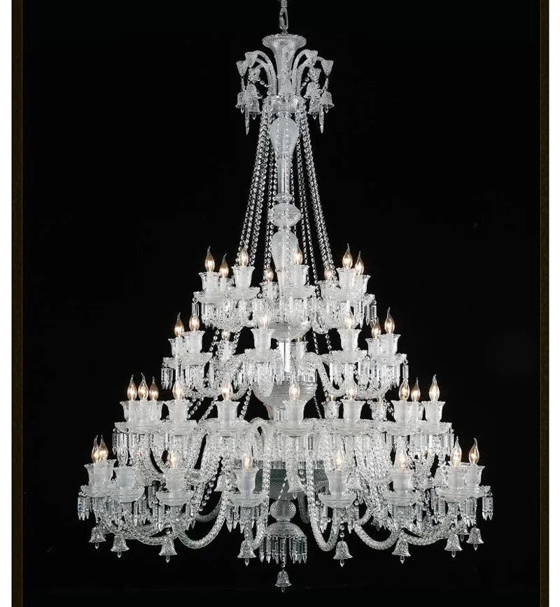 Modern Crystal Chandelier Villa Hotel Hall Living Room Ceiling Pendant Lighting Indoor Home LED Candle Crystal Hanging Lamps