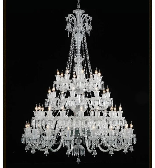 Modern Crystal Chandelier Villa Hotel Hall Living Room Ceiling Pendant Lighting Indoor Home LED Candle Crystal Hanging Lamps