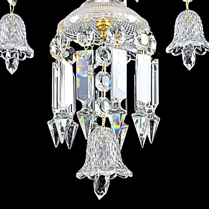 Modern Decoration Indoor Lighting Crystal Pendant Light Villa Living Room Ceiling Suspension Chandelier Lights Luxury