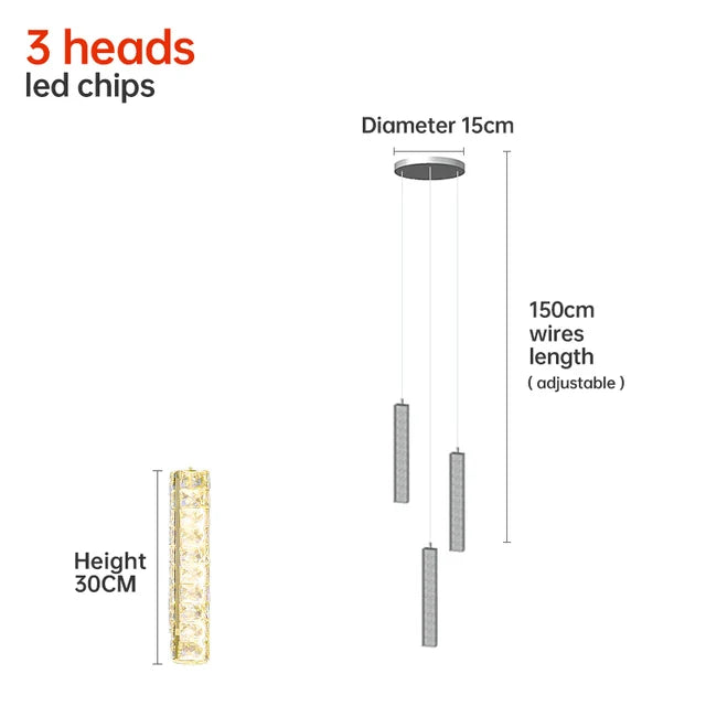 Modern LED Crystal Raindrop Chandelier Lighting Staircase Luxury Golden Staircase Lights Chandelier for Living Room Hotel Villa