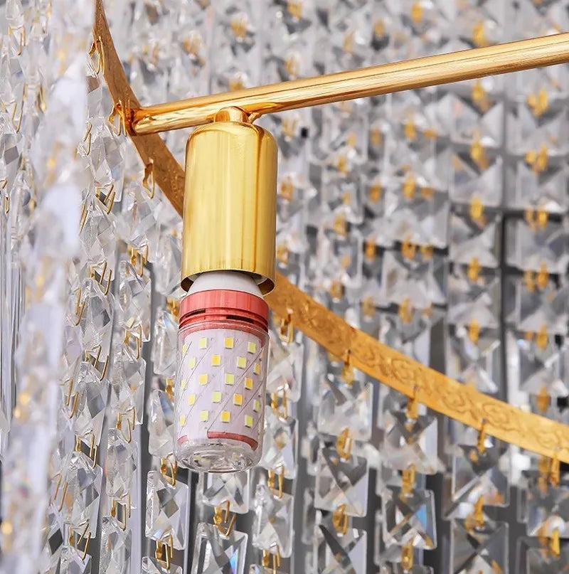 Modern Large Crystal Stair Chandelier for Luxury High House Villa Home Decoration Ceiling Hanging Light Fixture Gold/Chrome