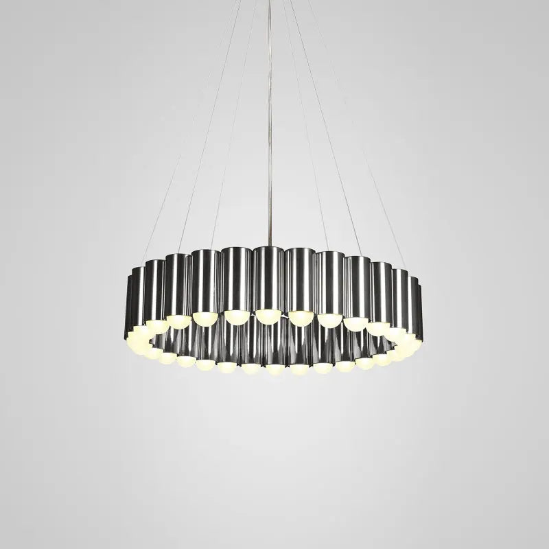 Modern Luxury Art LED Chandelier Round Water Pipe LED Personality Designer Villa Living Room Dining Room Lighting Interior Decor