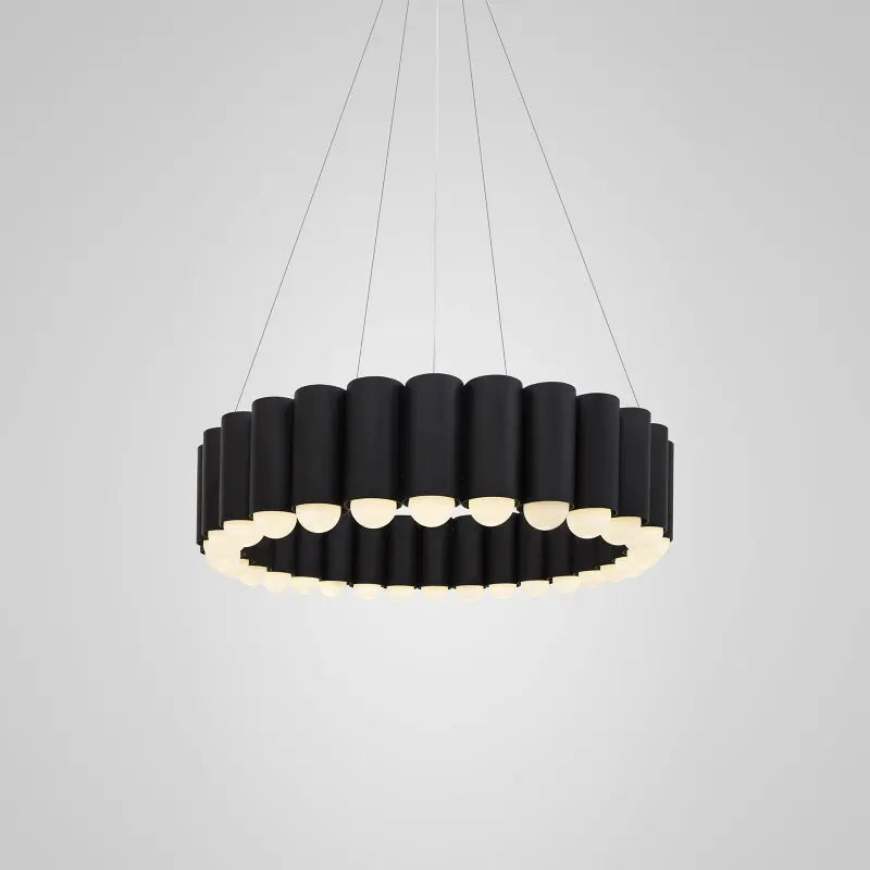 Modern Luxury Art LED Chandelier Round Water Pipe LED Personality Designer Villa Living Room Dining Room Lighting Interior Decor