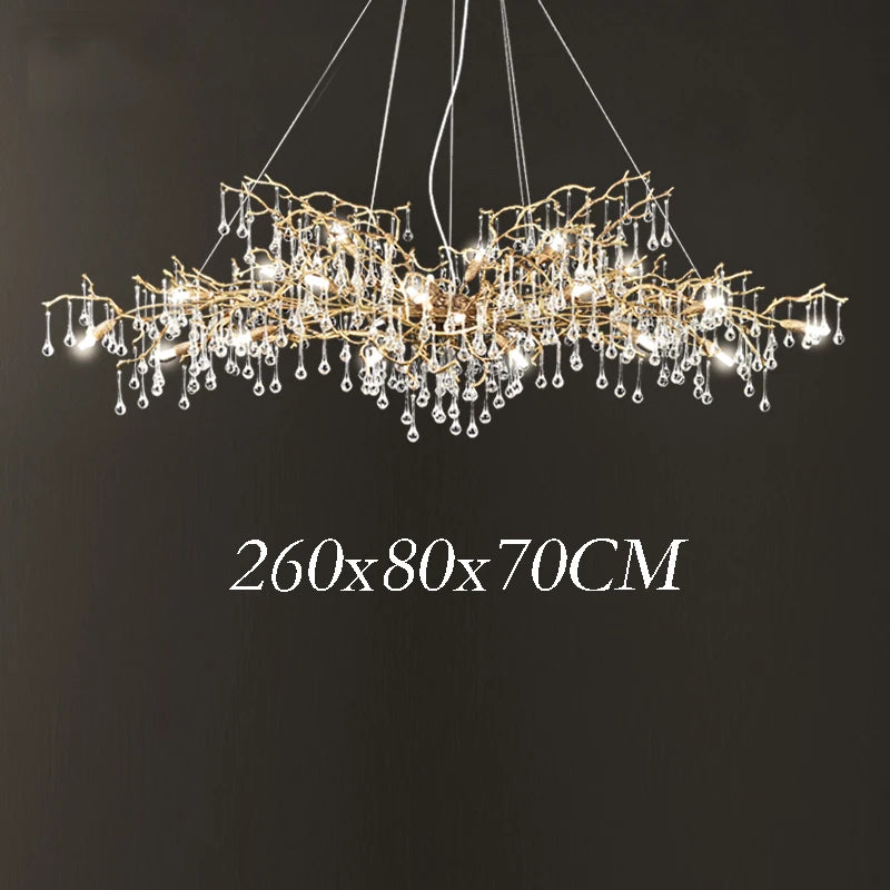 Modern Luxury Gold Crystal LED Chandelier Lighting LOFT Villa Large Lustre Pendant Lamp For Living Room Hotel Art Decor Lighting