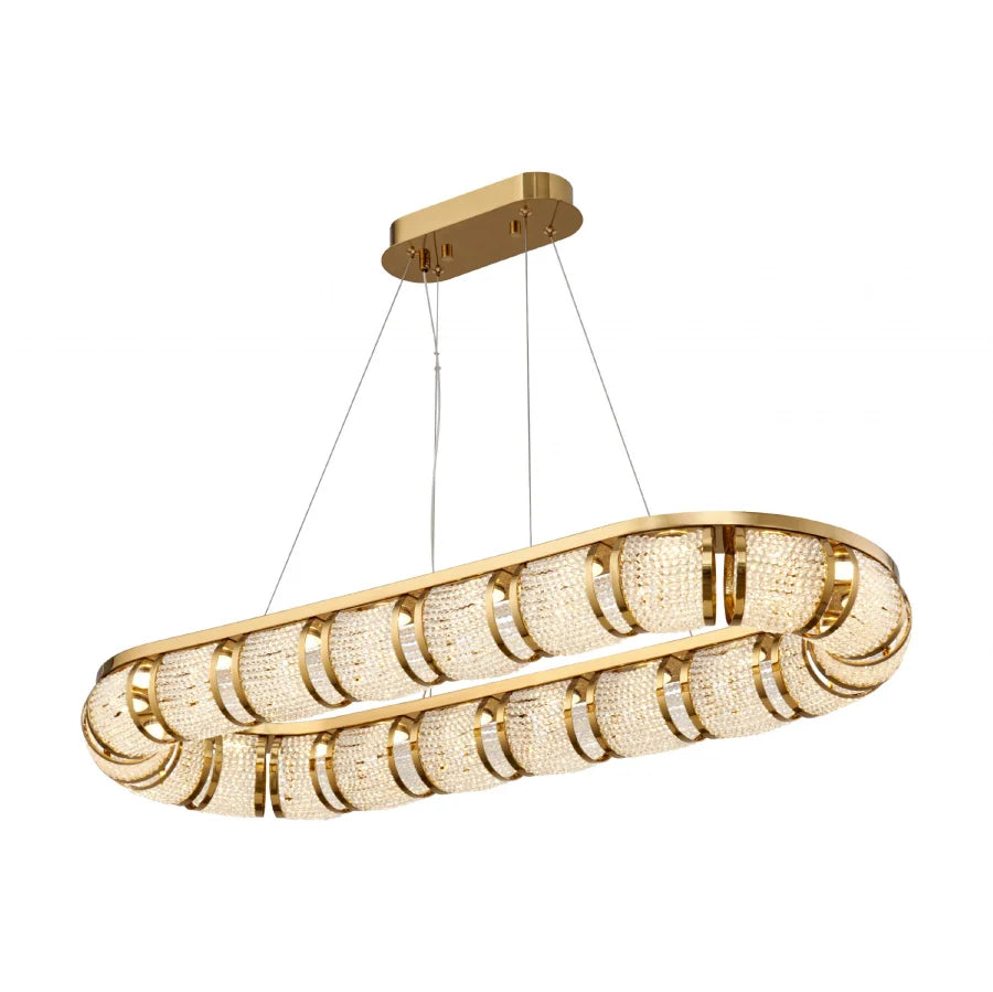 Modern Luxury LED Chandeliers Dining Living Room Gold Lighting Hanging Fixtures Villa Lobby Home Decoration Stainless Steel Lamp
