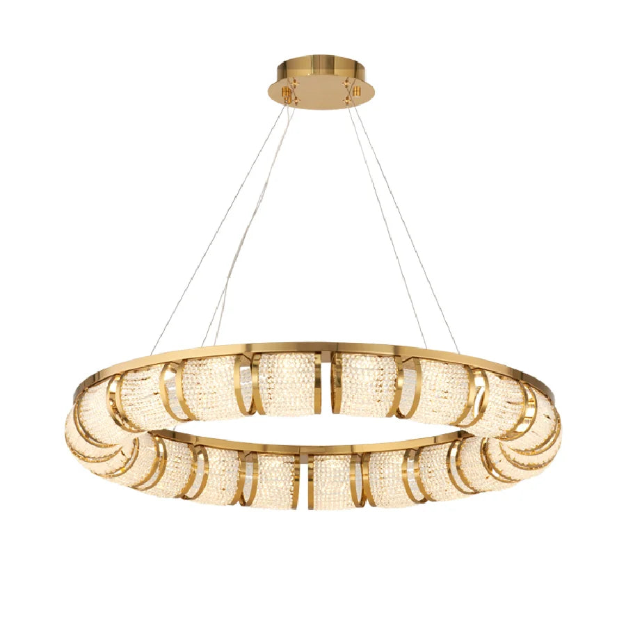 Modern Luxury LED Chandeliers Dining Living Room Gold Lighting Hanging Fixtures Villa Lobby Home Decoration Stainless Steel Lamp