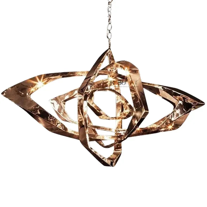 Modern Titanium Alloy Led Pendant Lights Living Dining Room Chandeliers Lighting Home Decor Loft Villa Hanging Lights Luminaire