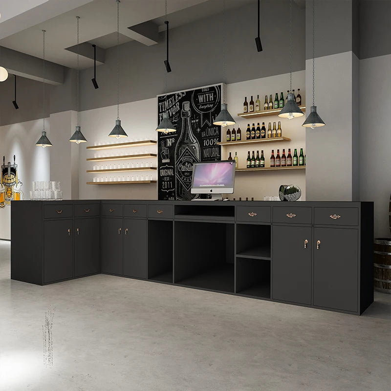 Modern industrial style bar, bar, gym, coffee shop, billiards hall, reception desk, children's playground, checkout counter cust