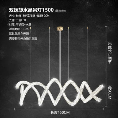 Modern light luxury restaurant chandelier dining room crystal lamp strip lamp simple atmosphere villa art bar lamp