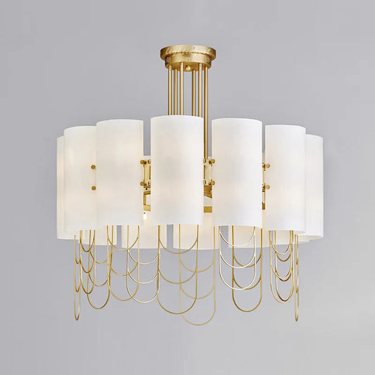 Modern minimalist living room chandelier creative villa light in the bedroom personality curved glass dining room lamp