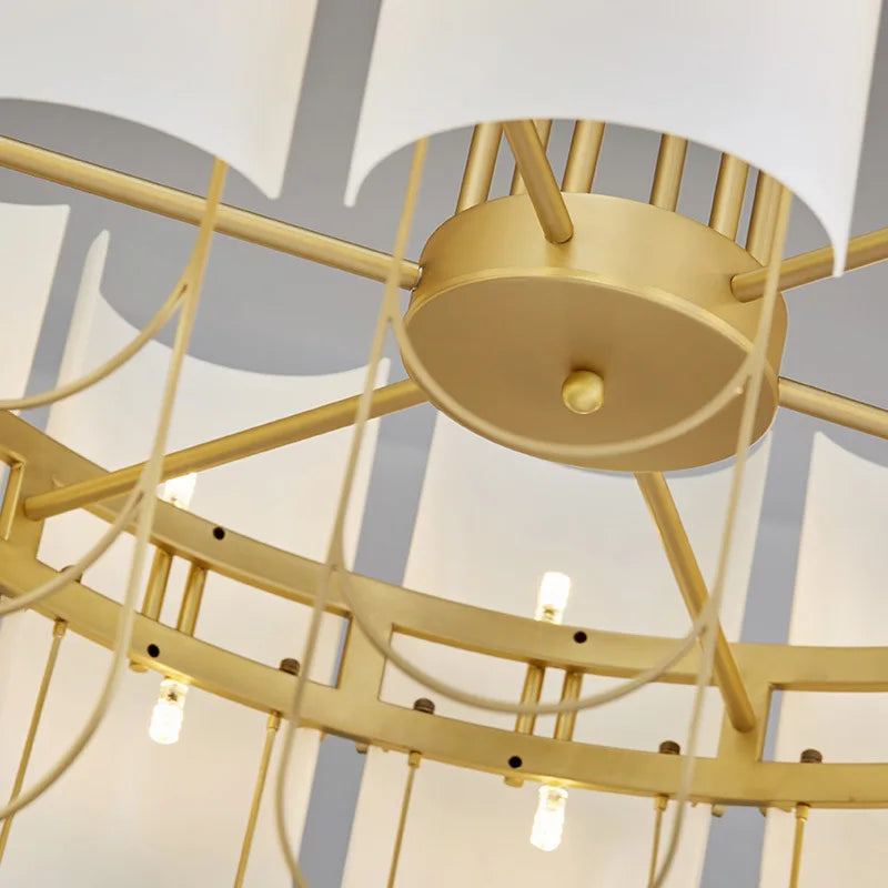 Modern minimalist living room chandelier creative villa light in the bedroom personality curved glass dining room lamp