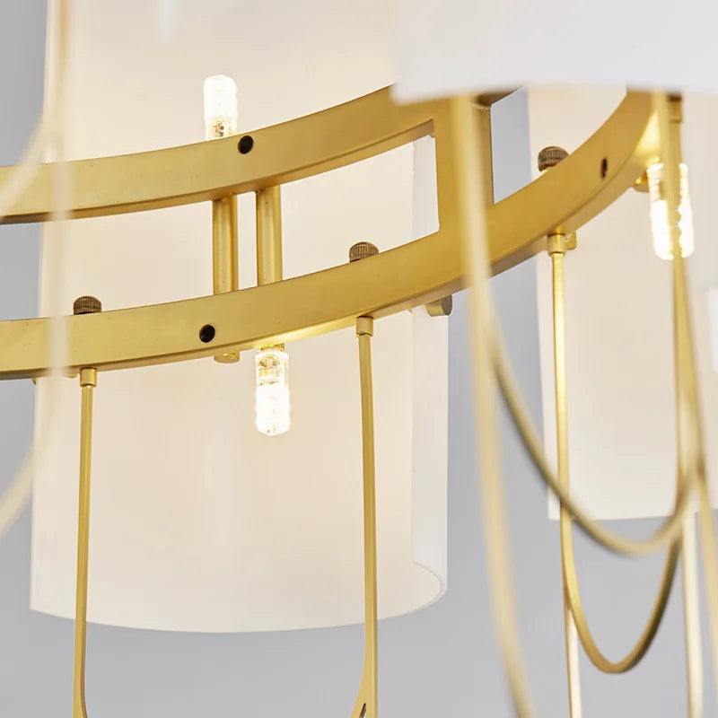 Modern minimalist living room chandelier creative villa light in the bedroom personality curved glass dining room lamp