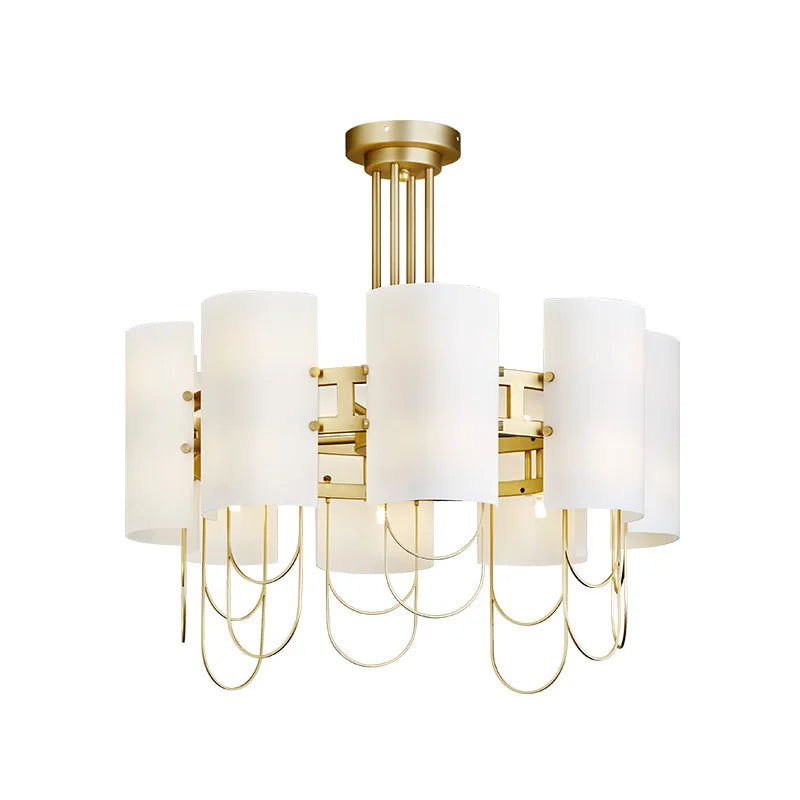 Modern minimalist living room chandelier creative villa light in the bedroom personality curved glass dining room lamp