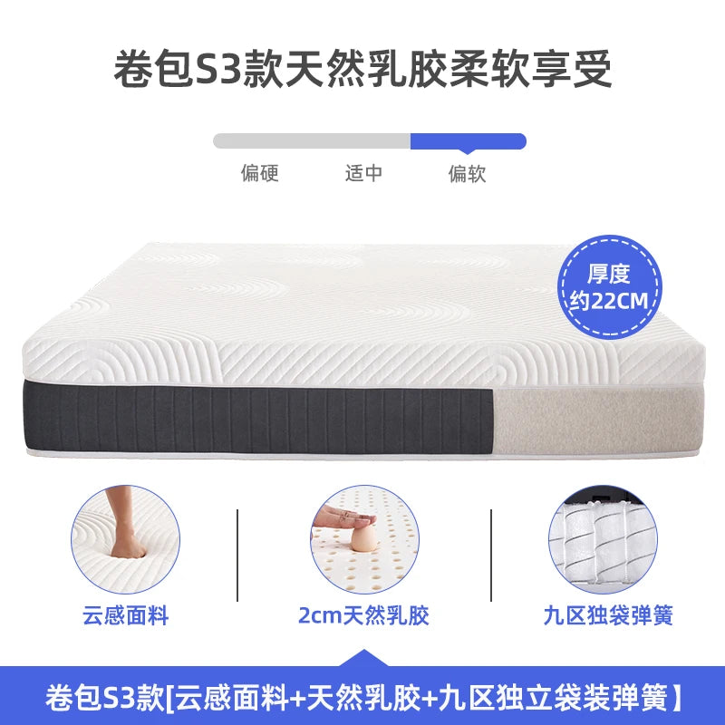 Molblly Comfortable Mattresses Memory Foam Double Size Queen Twin Mattresses Latex Spring Colchon Matrimonial Bedroom Furniture