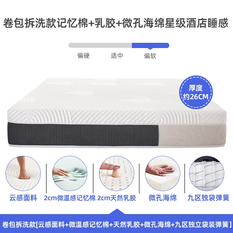 Molblly Comfortable Mattresses Memory Foam Double Size Queen Twin Mattresses Latex Spring Colchon Matrimonial Bedroom Furniture