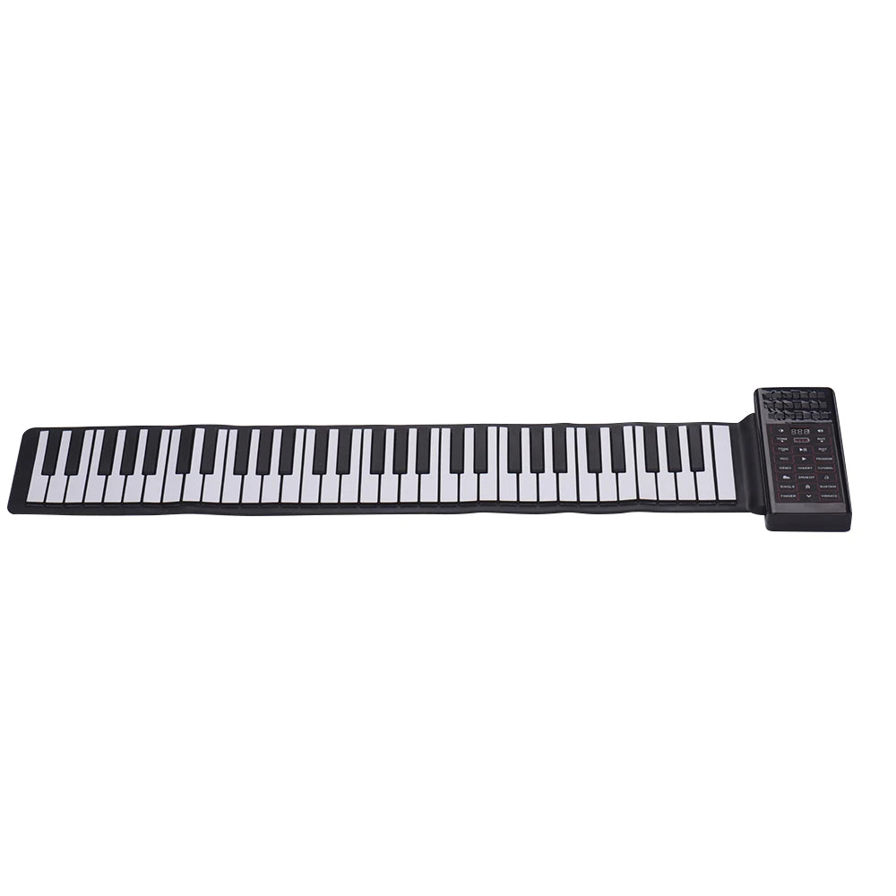 Multifunction Portable Electric 61 Keys Hand Roll Up Piano Flexible Silicone Piano Keyboard Built-in Speaker Rechargeable