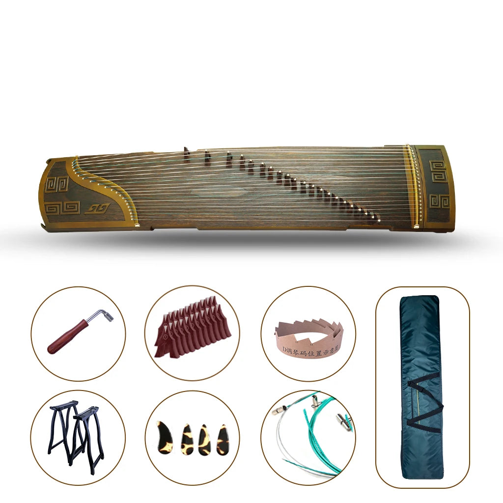 MMOOKA NAOMI Collection Grade 21 Strings Guzheng Aged Nanmu Chinese Zither Instrument W/ Full Accessories For Professional Performance