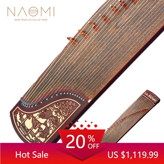 MMOOKA NAOMI Paulownia Wood Soundboard +Rosy Sandalwood Guzheng 21 Strings Standard Chinese Zither Harp Koto With Full Accessories