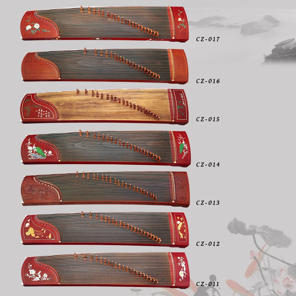 NAOMI Premium Quality 21 Strings 163cm Rosy Sandalwood Chinese String Instrument Guzheng Green Bamboo Carved For Practice