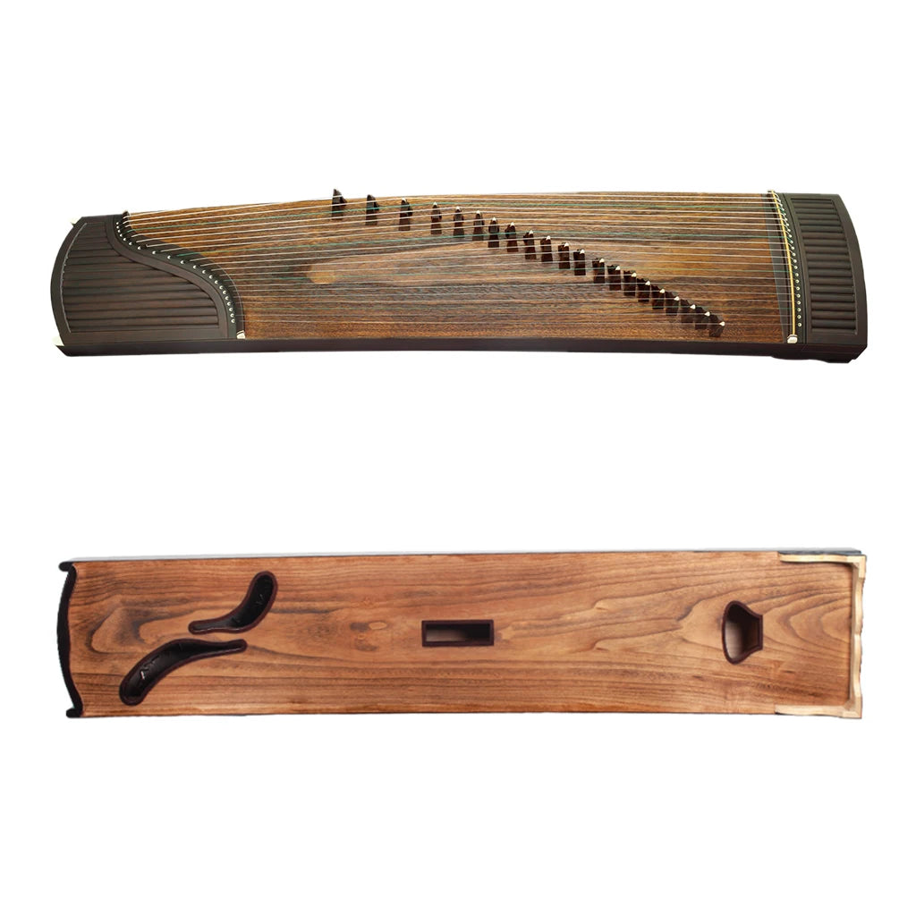NAOMI Traditional Chinese Zither Instrument 21 Strings Guzheng Balck Sandalwood Set w/Guzheng Bridges Strings Nails Stands Bag
