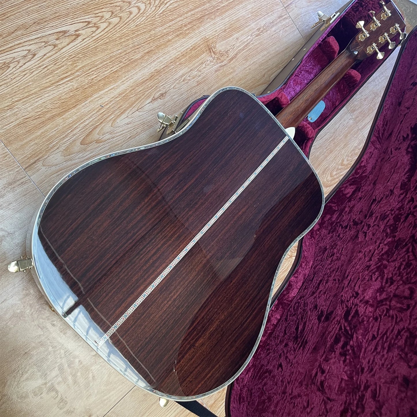 NEW 41-inch D45 series all solid wood side yellow black acoustic guitar plus with hard case 07.05