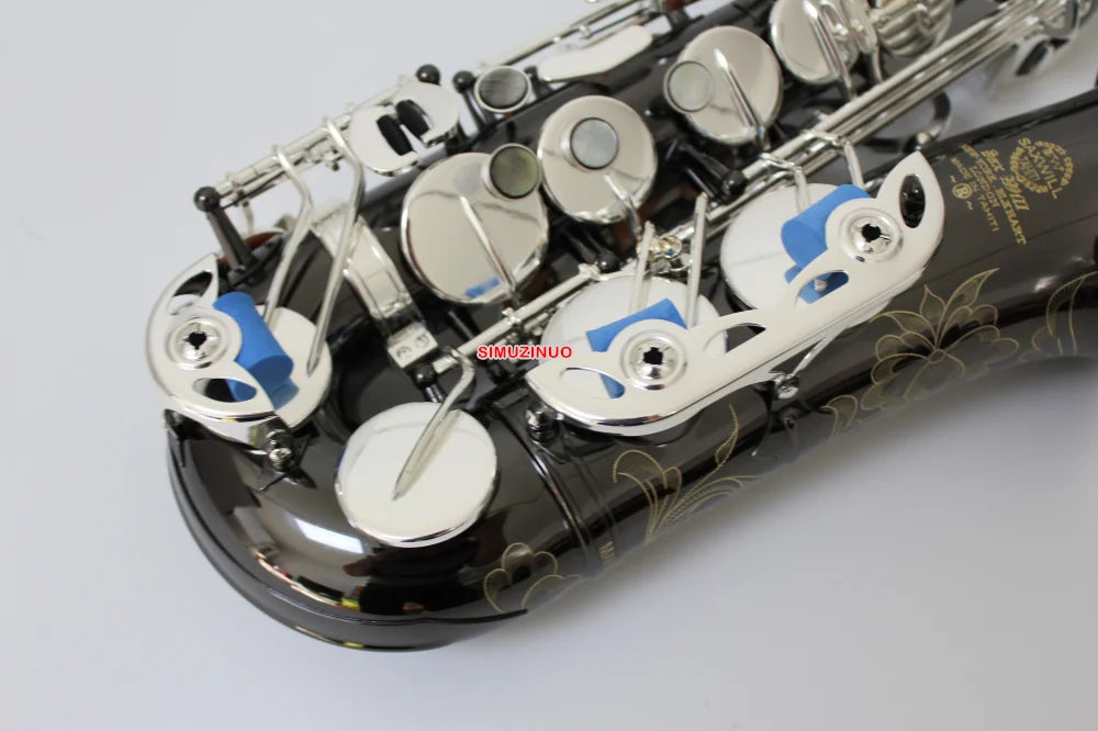 NEW Professional Black Nickel Body and Silver Plated Keys Eb Alto Saxophone High F# With Case