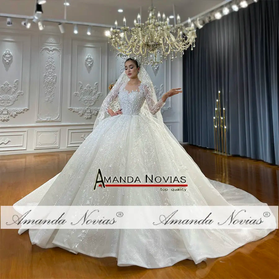 NS4675 High quality lace Appliques Luxury Wedding Dress