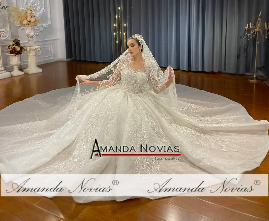 NS4675 High quality lace Appliques Luxury Wedding Dress