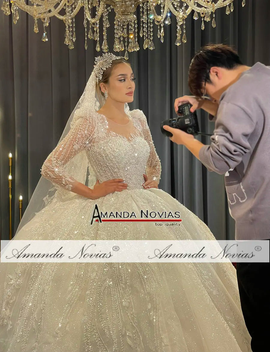NS4675 High quality lace Appliques Luxury Wedding Dress