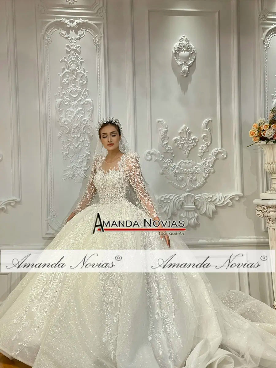 NS4675 High quality lace Appliques Luxury Wedding Dress