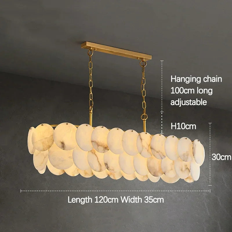 Natural Marble Collection LED Dimmable High Ceiling Chandelier Lighting Lustre Suspension Luminaire Lampen For Liiving Room