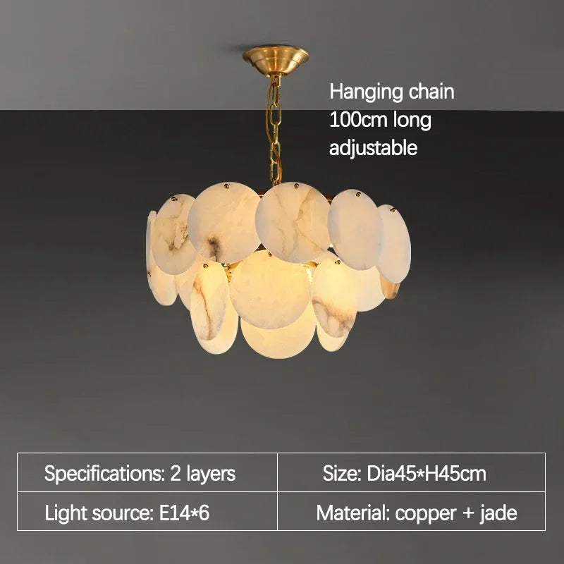 Natural Marble Collection LED Dimmable High Ceiling Chandelier Lighting Lustre Suspension Luminaire Lampen For Liiving Room