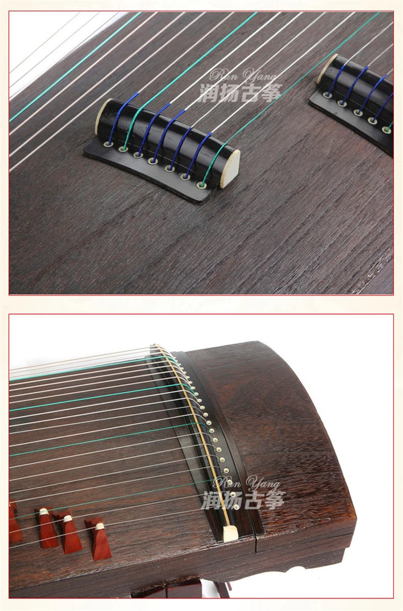 Natural Pure Paulownia Professional Performance China Guzheng Instrument Zither 21 Strings With Full Accessories Guzheng Fingers