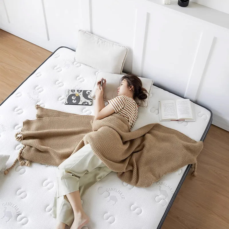 Natural latex independent spring mattress, 1.8m knitted fabric, coconut brown 1.5, soft and hard dual-purpose hotel, 23cm thick