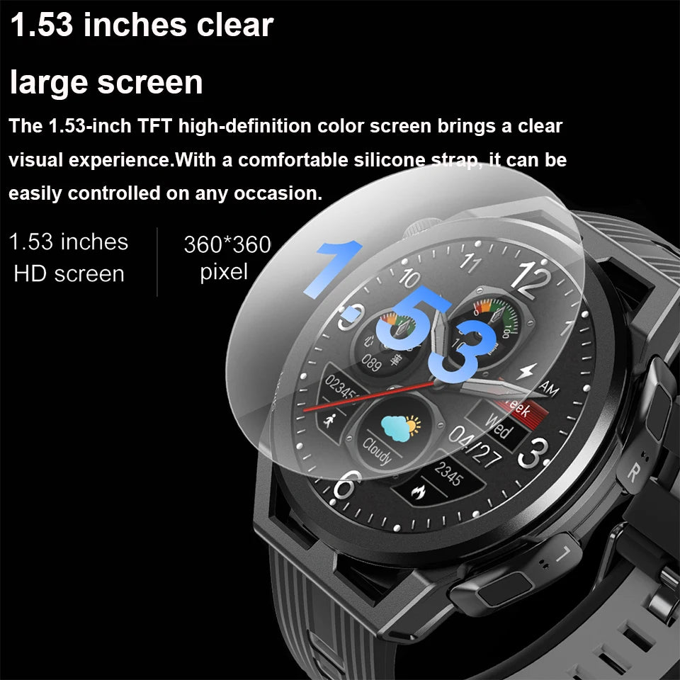 New 4G Memory Smart Watch Mens Local Music Player 360*360 AMOLED Screen Bluetooth Call Sports Man Watches For Xiaomi Huawei IOS