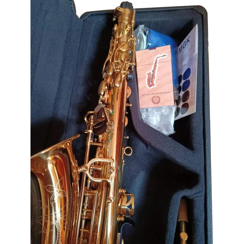 New Best quality Golden Japan Brand Jazz Alto saxophone YAS-62 Alto saxophone E-Flat professional music instrument With Mouthpie